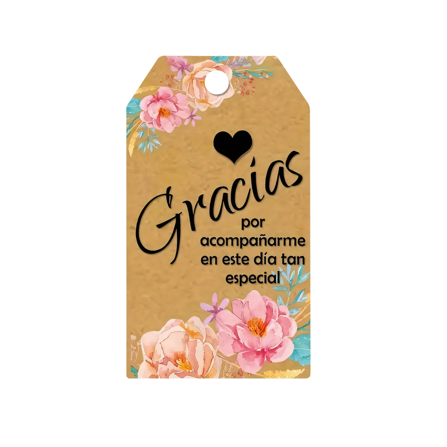 

Spanish Vintage Flowers Thank You Card for Wedding Invitation Bridal Party Thanksgiving with Rope