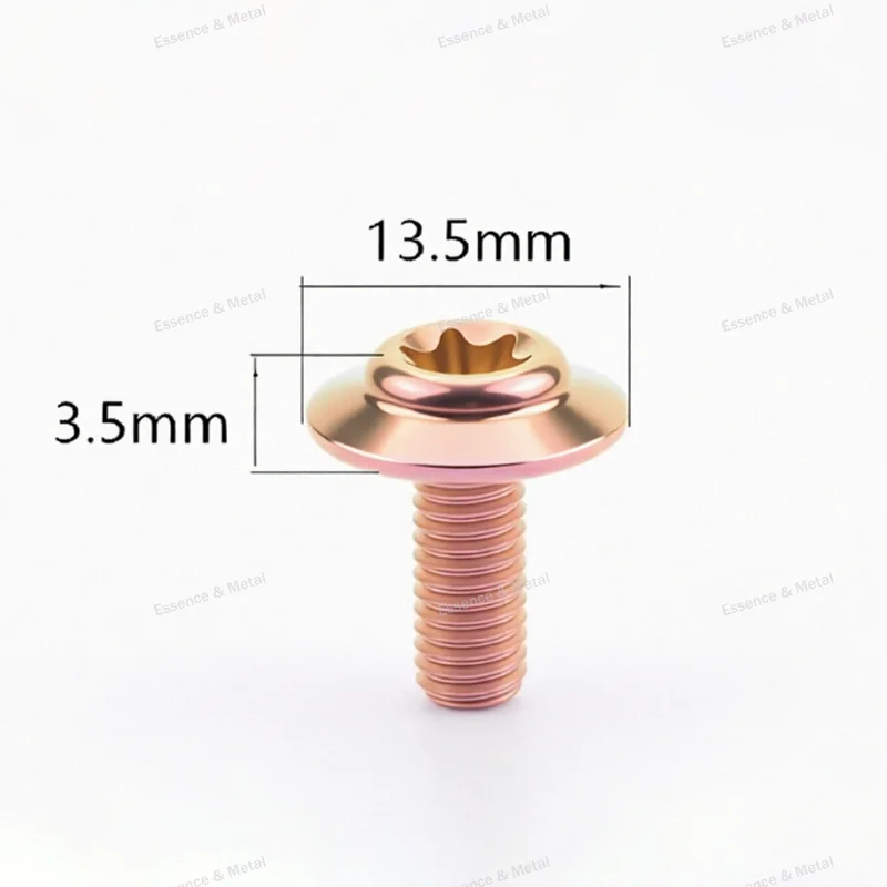 5PCS Titanium Alloy Studs M5 M6 Umbrella Head Screws Torx Head Screws D13.5mm Suitable for Motorcycle and Bicycle Modifications