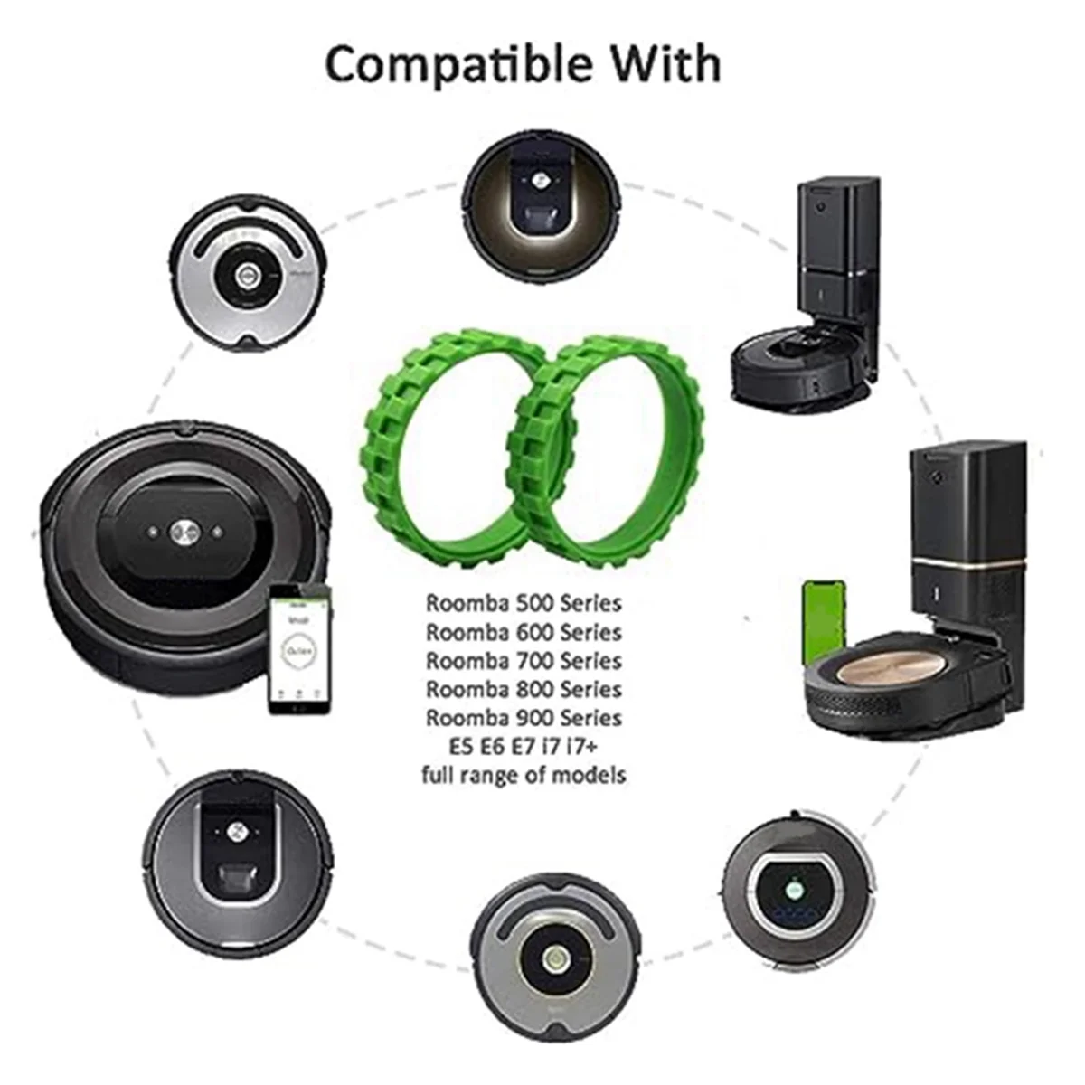 Per iRobot Roomba I7 I7 Plus E5 E6 E7 500 600 700 800 900 serie S9 S9 + parti dell'aspirapolvere parti pneumatici pelle pneumatici