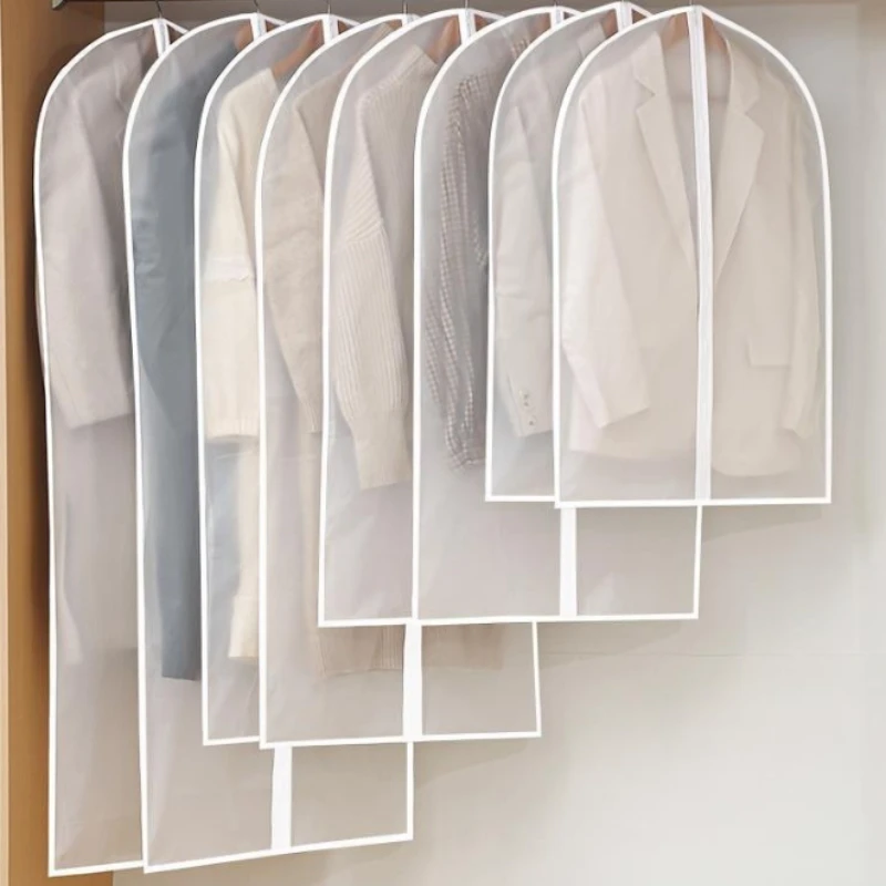 Clothing Dust Cover Suitable for Household Use Washable Thick Transparent Clothing Hanging Bag Waterproof and Dust-proof Bag
