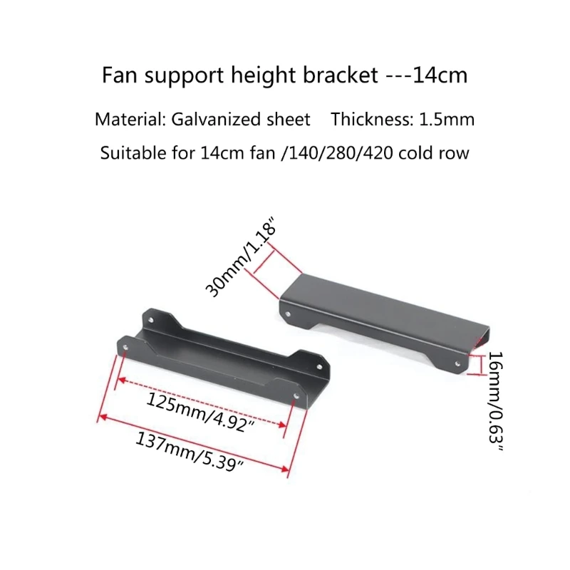 Sturdy Metal Fan Riser Support for 14cm Fans for Desktop Computers Dropship