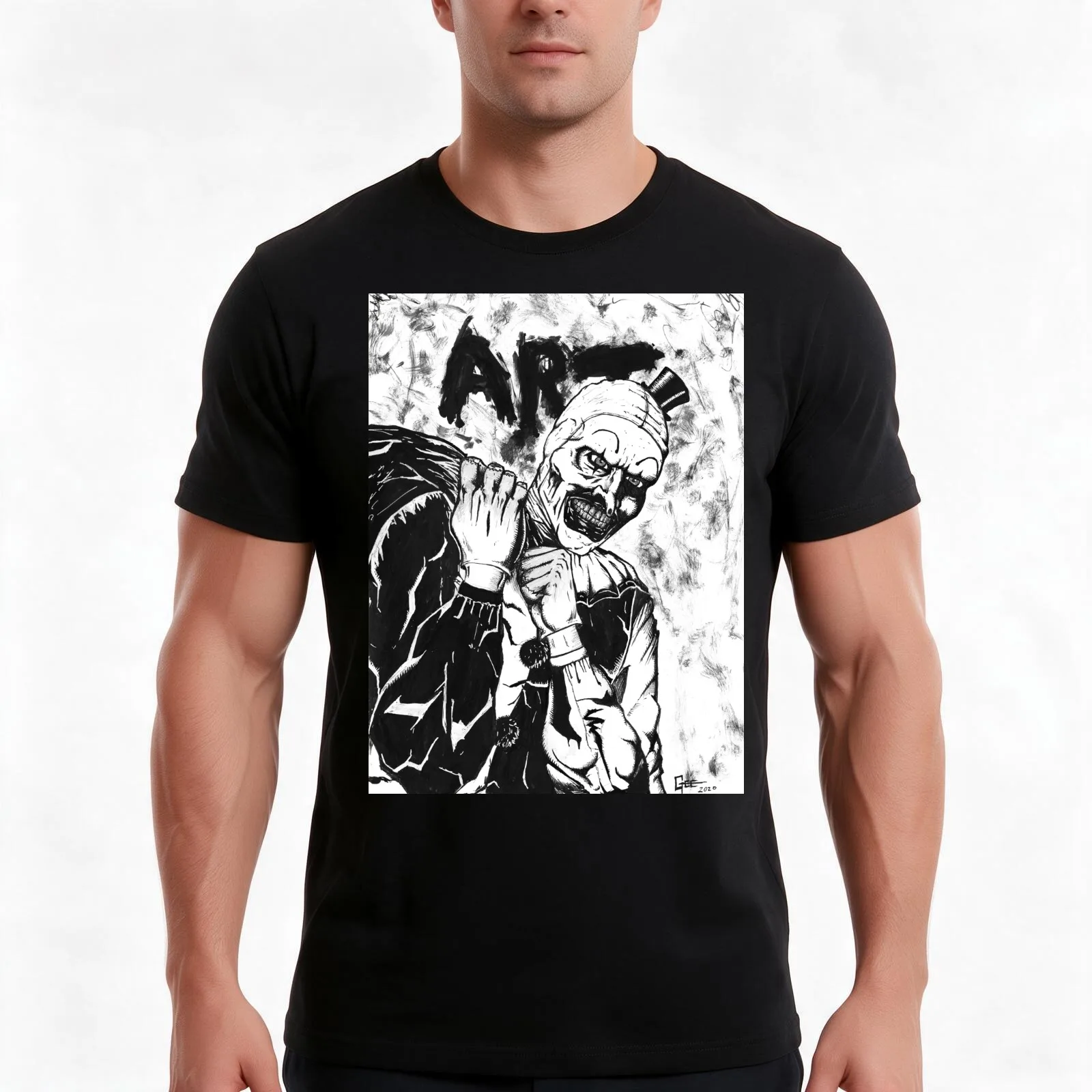 Art the Clown from the film Terrifier T-Shirt Summer Casual Cotton Tee Oversized Streetwear Tops Vintage Graphic Print