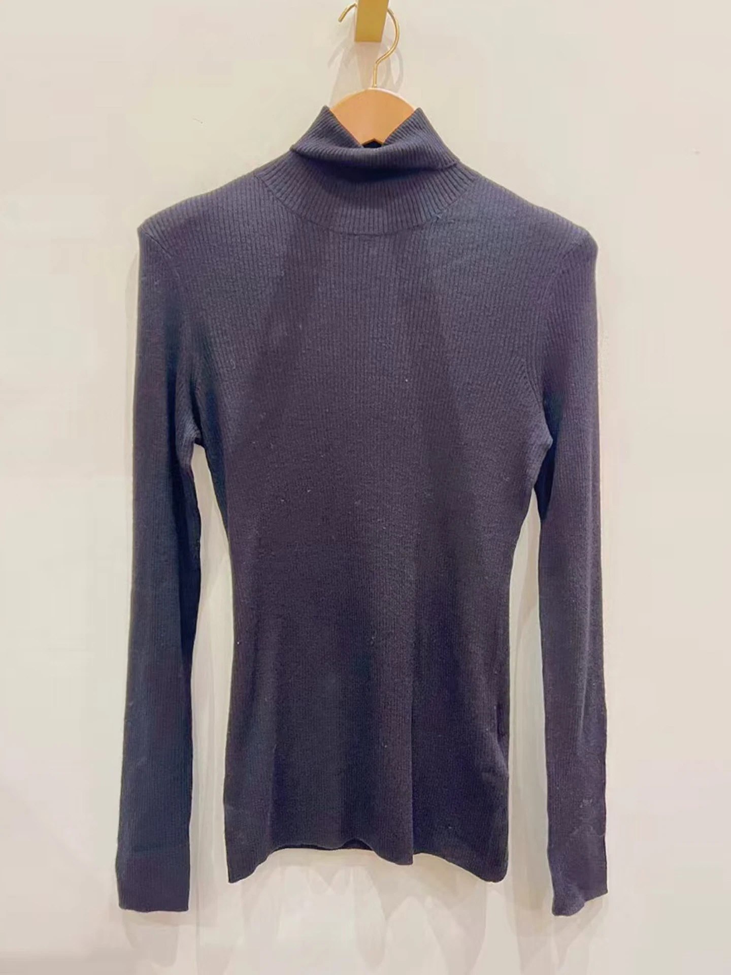 

M Home Nan You High End Women's Casual High Ne Slim Fit Knitted Top Versatile Commute Sle Long Sve Breathable Skin-Fri...
