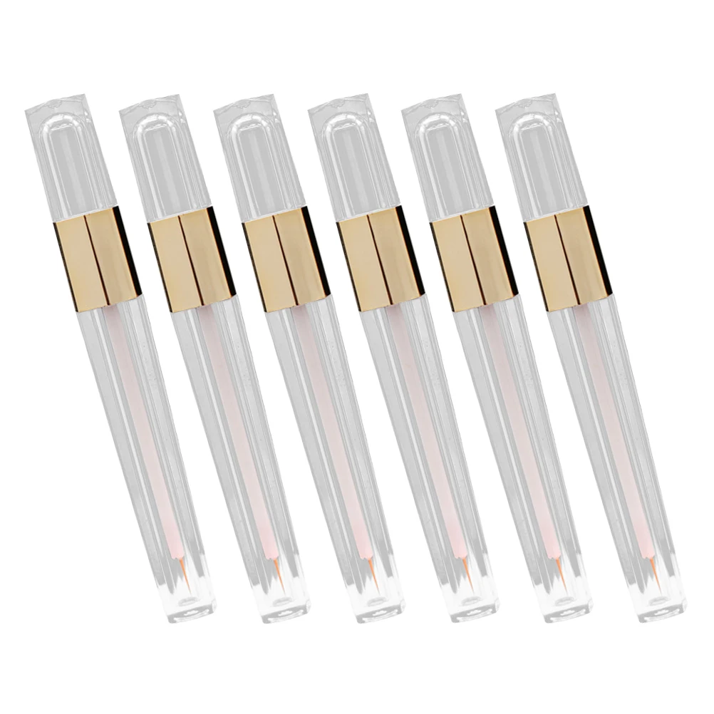 

6pcs Eyelash Growth Liquid Tubes Clear Mascara Volume Extension Gloss Travel DIY Refillable Empty Tube Bottles