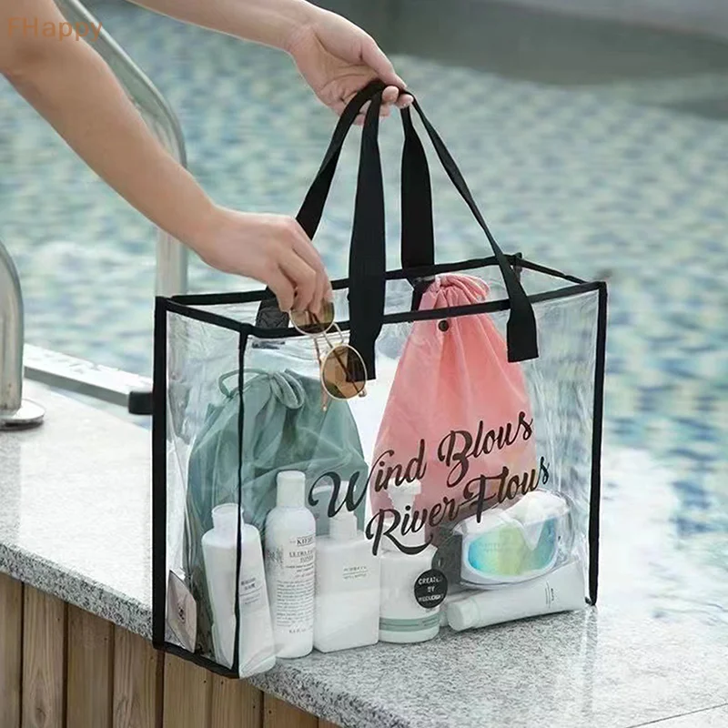 PVC Large Capacity Travel Bag Wash Bag Portable Cosmetic Bag Fashion Waterproof Transparent Beach Bag