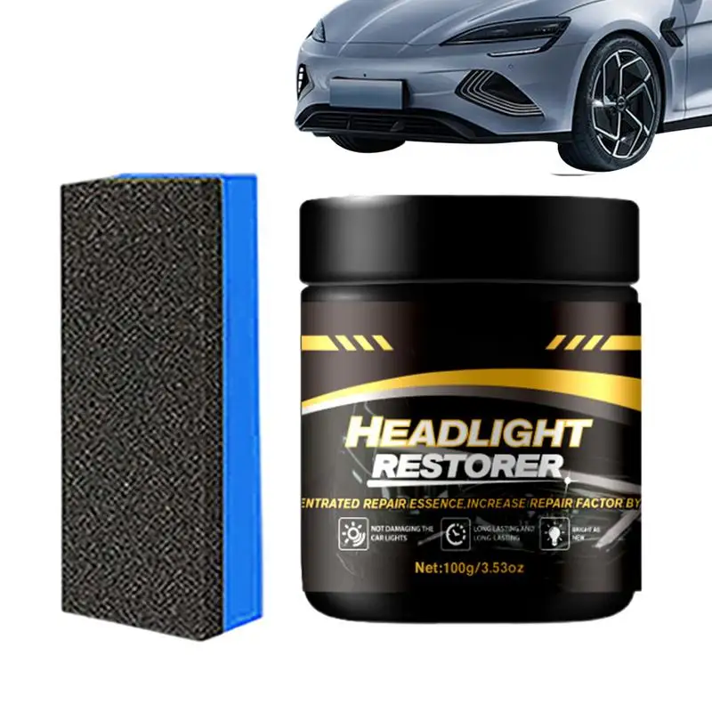 

Headlight Restorer Kit Headlight Polishing Kit With Sponge 4.23oz Headlight Lens Polish Repair Liquid Restore Yellowed Oxidized