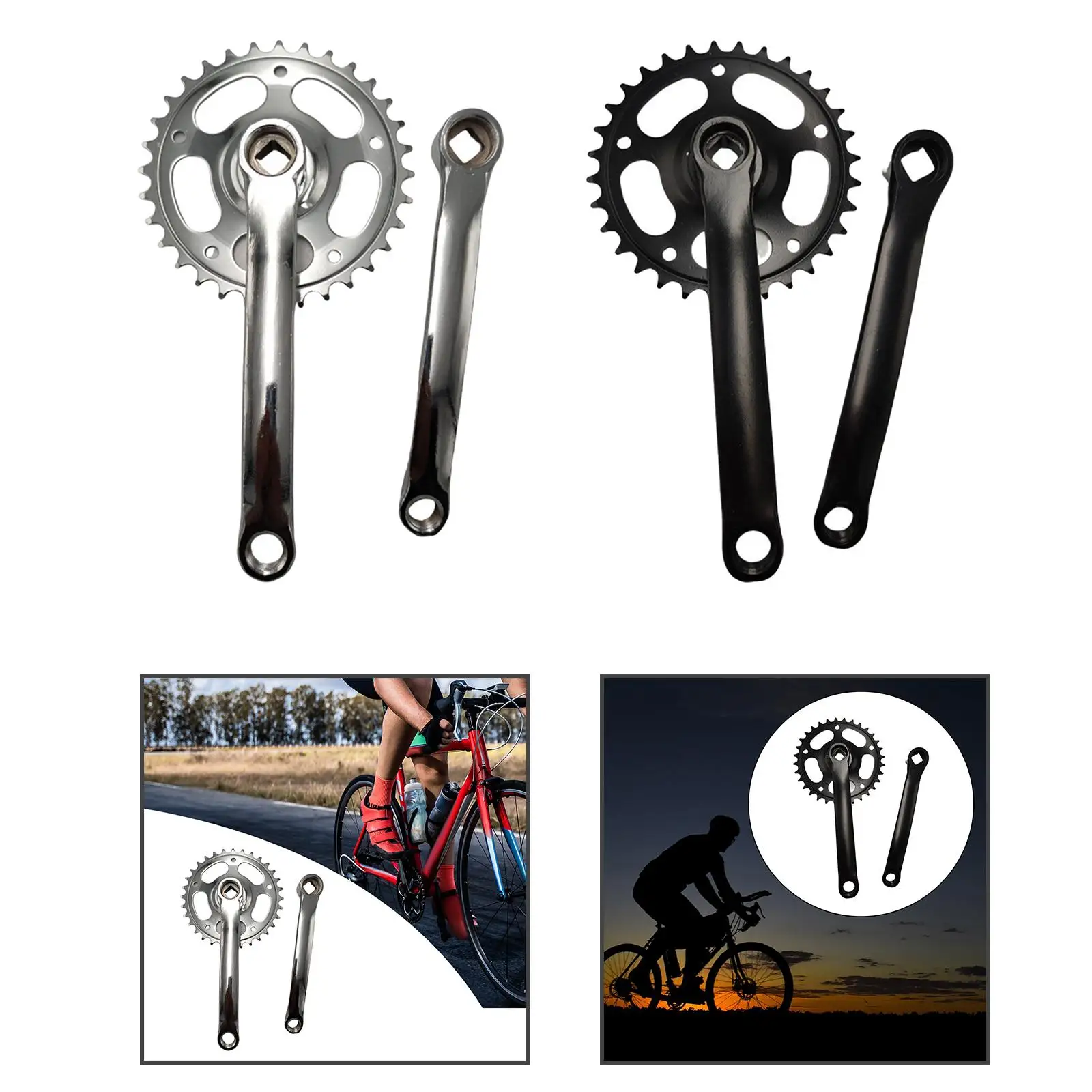 Mountain Bike Crank Arm Set 165mm Components Bicycle Crankset for Repairing Riding Outdoor Mountain Bike Cycling Accessories