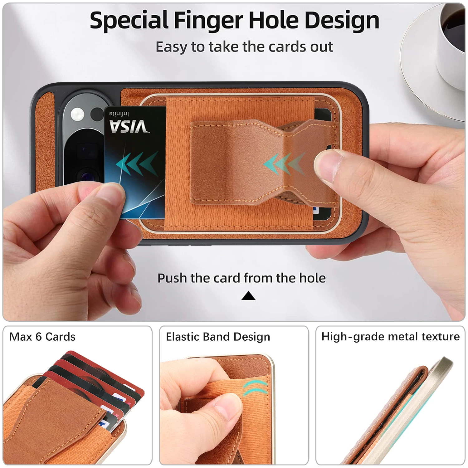 2 في 1 حافظة جلدية مغناطيسية قابلة للفصل Solt لهاتف Google Pixel 10 Pro XL 9A 9 غطاء حقيبة شحن لاسلكي بمسند #4