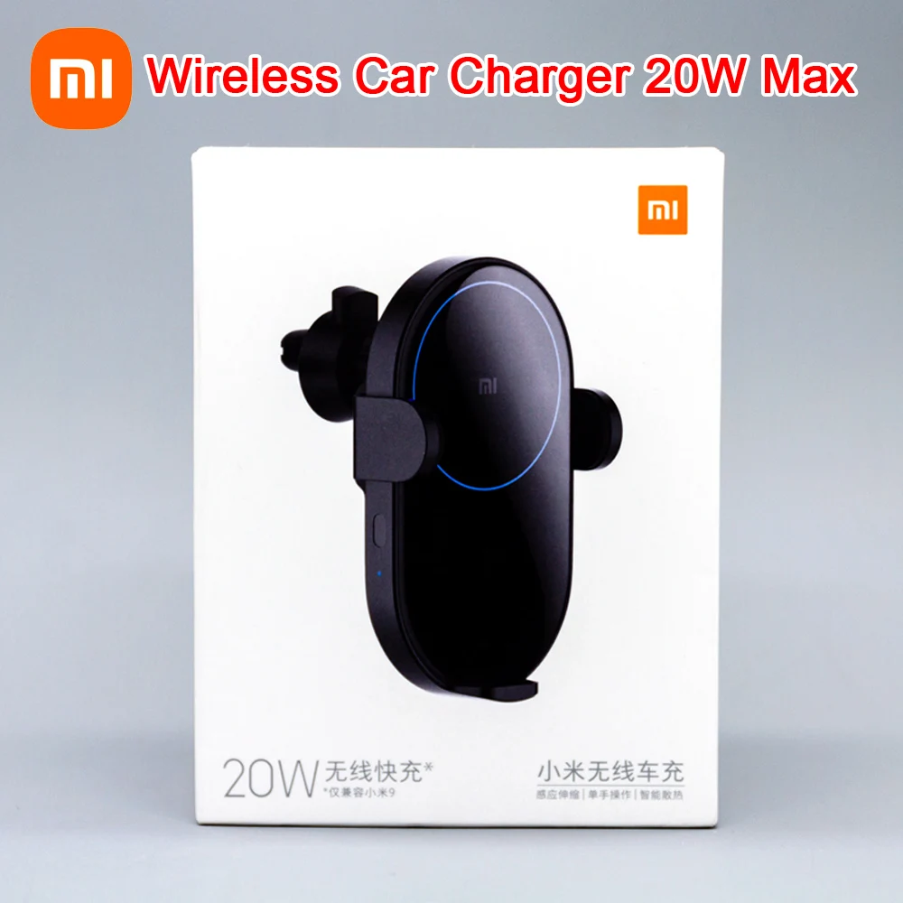 Original Xiaomi Wireless Car Charger 20W Max Electric Auto Pinch 25D Glass Qi Smart Quick Charge Fast Charger for Iphone Samsung