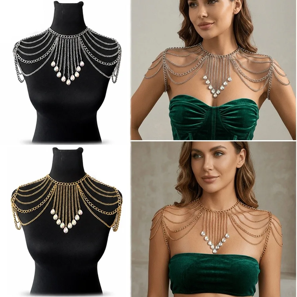 Elegant Tassel Sexy Body Chain Draped Structure Long Shoulder Chain Decorative Exaggerated Multi-layer Women