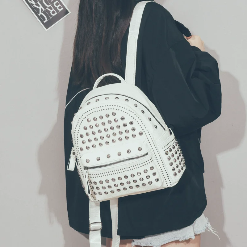 

Hot Sale Punk y2k Rivets Backpacks For Women Large Capacity Colleages Student's School Shoulder Bags Girls Travel Backpacks