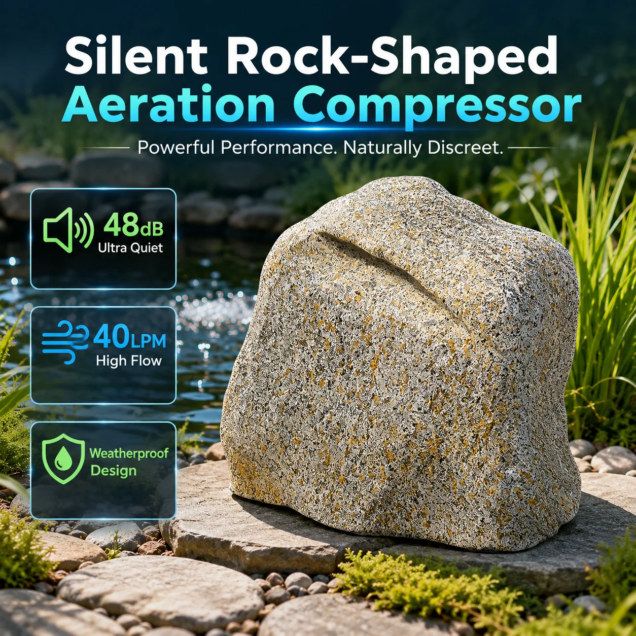 Fish Pond Aerator - Compresseur d'aération silencieux en forme de