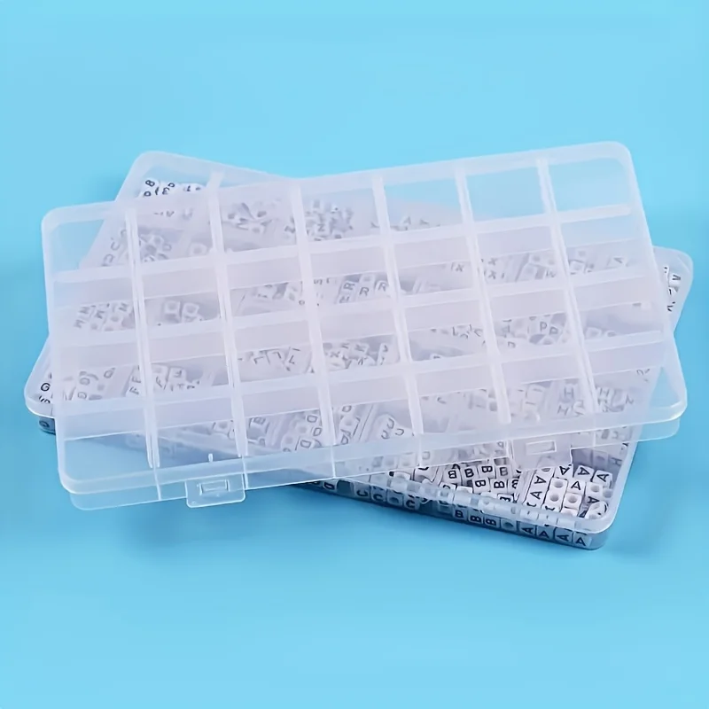 

Transparent Plastic Jewelry Storage Box 28 Grids Adjustable Container Storage Boxes Beads Ring Earring Storage Organizer Case