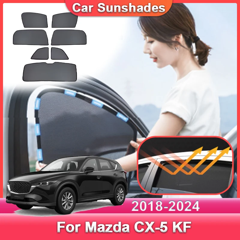 

Auto Window Sun Visor For Mazda CX-5 KF MK2 2018~2024 2020 2021 2022 Mesh Sun Shade Shield Windshield Curtain Car Accessories