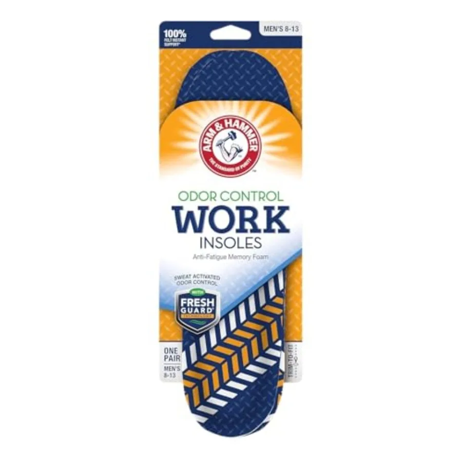 

Arm and Hammer Memory Foam Work Insoles for Men and Women, Pair of Anti-Fatigue Memory Foam Inserts with Arch Support for Work