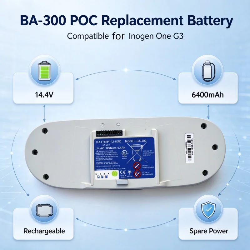 14.4V 6400mAh BA-300 New Li-ion Battery for Inogen One G3 1400-1020 1400-1030 1400-1000 1400-1010-8 for Oxygen Machine