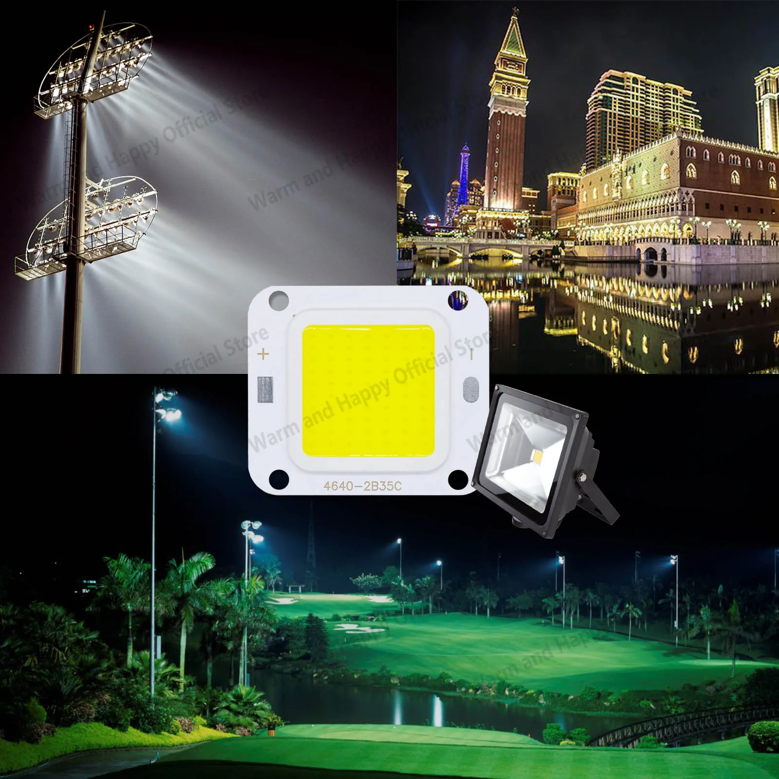 Imagem -06 - Led Cob Chip Flood Light Alta Voltagem Invertido Não Isolado Projeção Fonte de Luz Exterior Faça Você Mesmo 20w 30w 50w 100w 4640