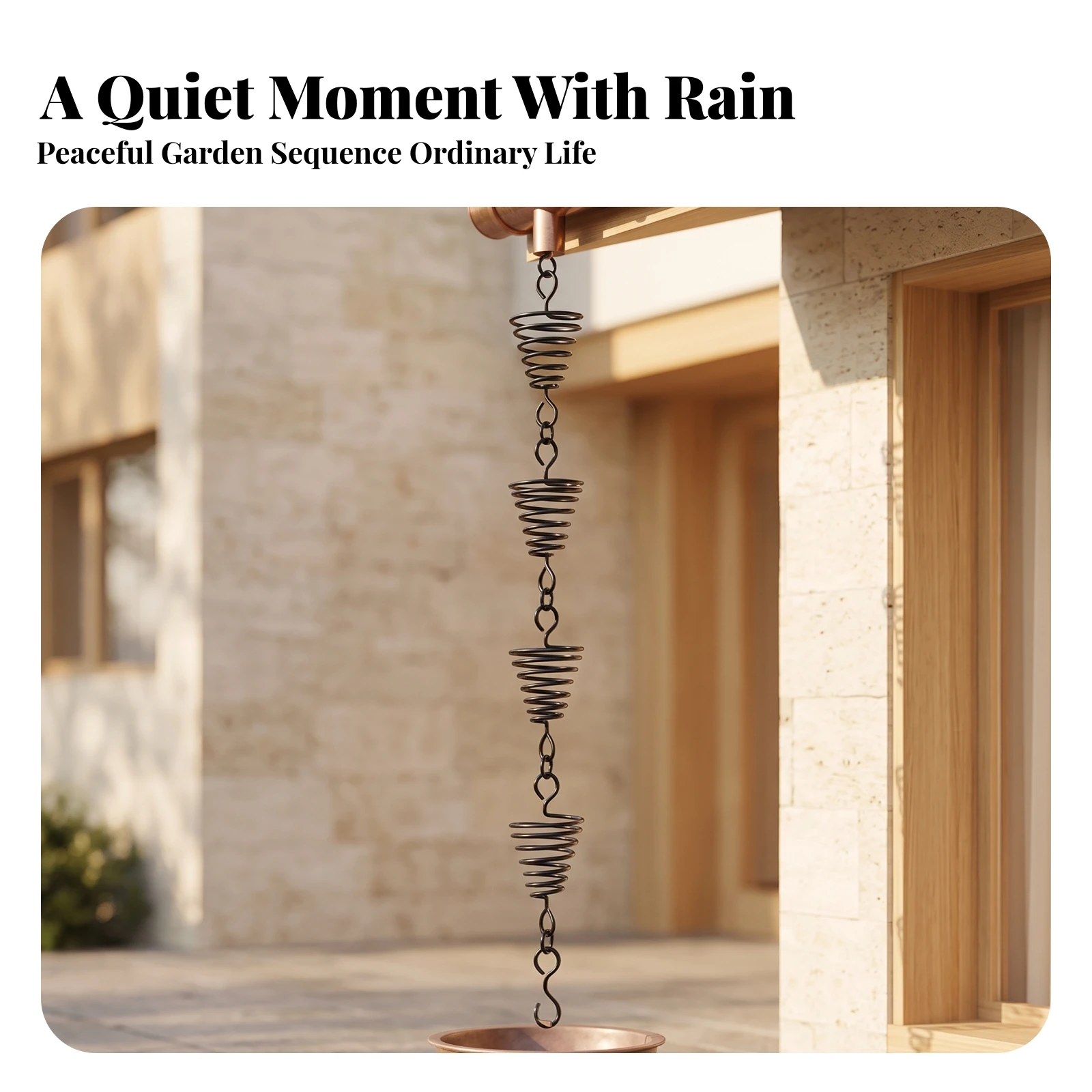 Rain Chain Premium Rain Chain with Cups Downspout Substitute Japanese-Style Gutter Accessory Modern for Homeowners, Eaves