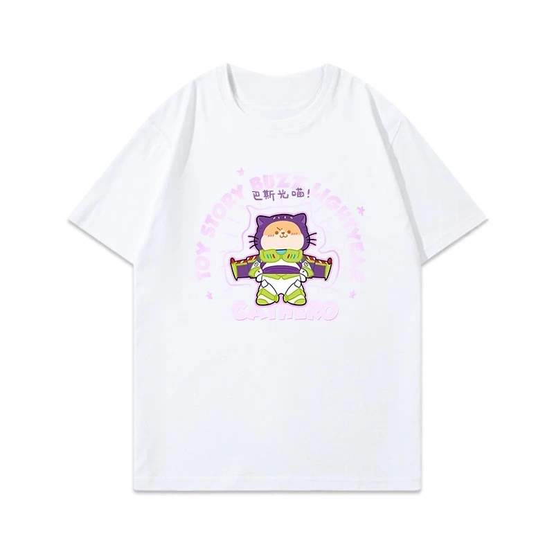 

Осенняя новая игрушечная история Базз Лайтер кошка звезда люди милая милая мультяшная женская футболка для отдыха высокого качества из хлопка