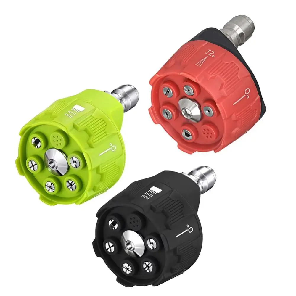 6in1 Design Pressure Washer Nozzle 1/4Inch Connector 0 15 25 40 Degree Multifunctional Nozzle Quick Change Connector
