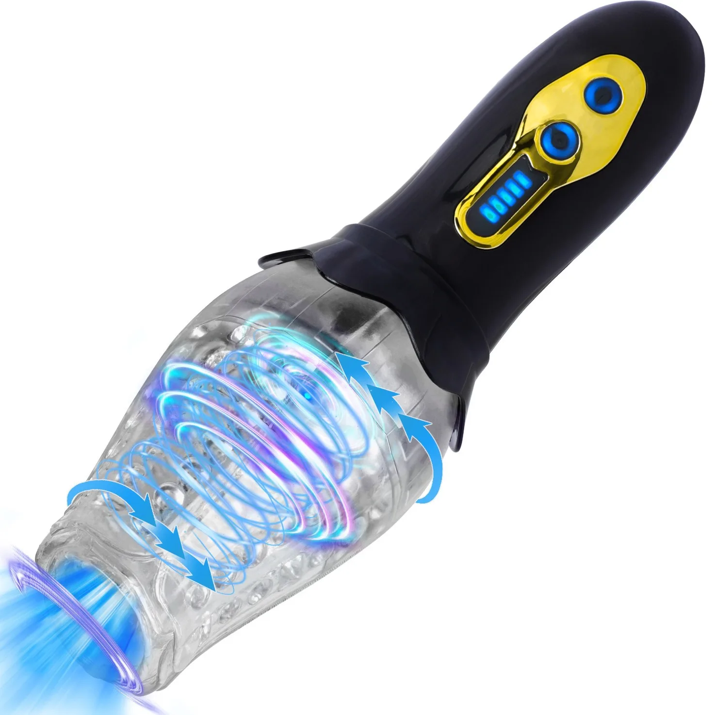 2026 New Upgrade Glowing Rotating Male Masturbator Cup with 10 Vibration Frequencies, 5 Rotation Modes360 BackandForth Rotation