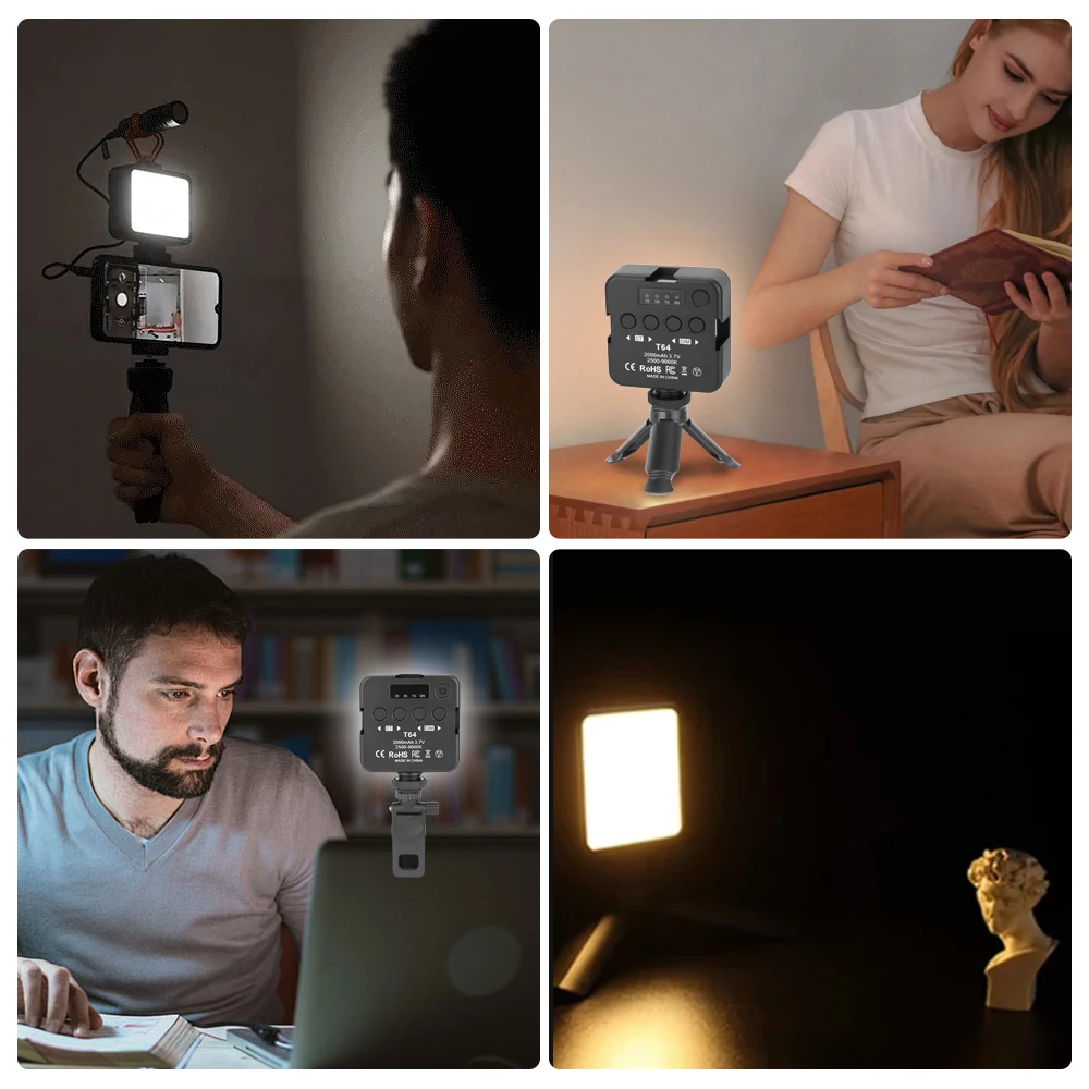 HDRIG LED 필 라이트 휴대용 카메라 사진, 2500K-9000K 바이 컬러 조명, 라이브 방송 뷰티 라이트, 콜드 슈