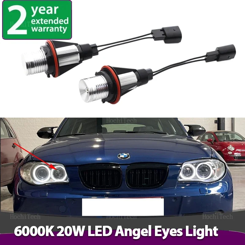 20W 6000K LED Angel Eyes  Ring Marker Light Bulb Lamp For BMW E87 E39 M5 E60 E61 E63 E64 M6 E65 E66 E83 X3 E53 X5