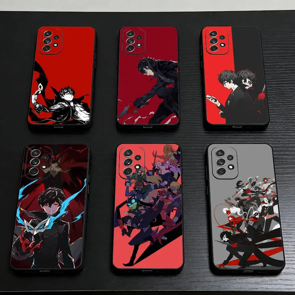 

P5 Game P-Persona 5 Phone Case For Samsung S25,S24,S23,S22,S21,S20,Plus, Soft Silicone Black Cover