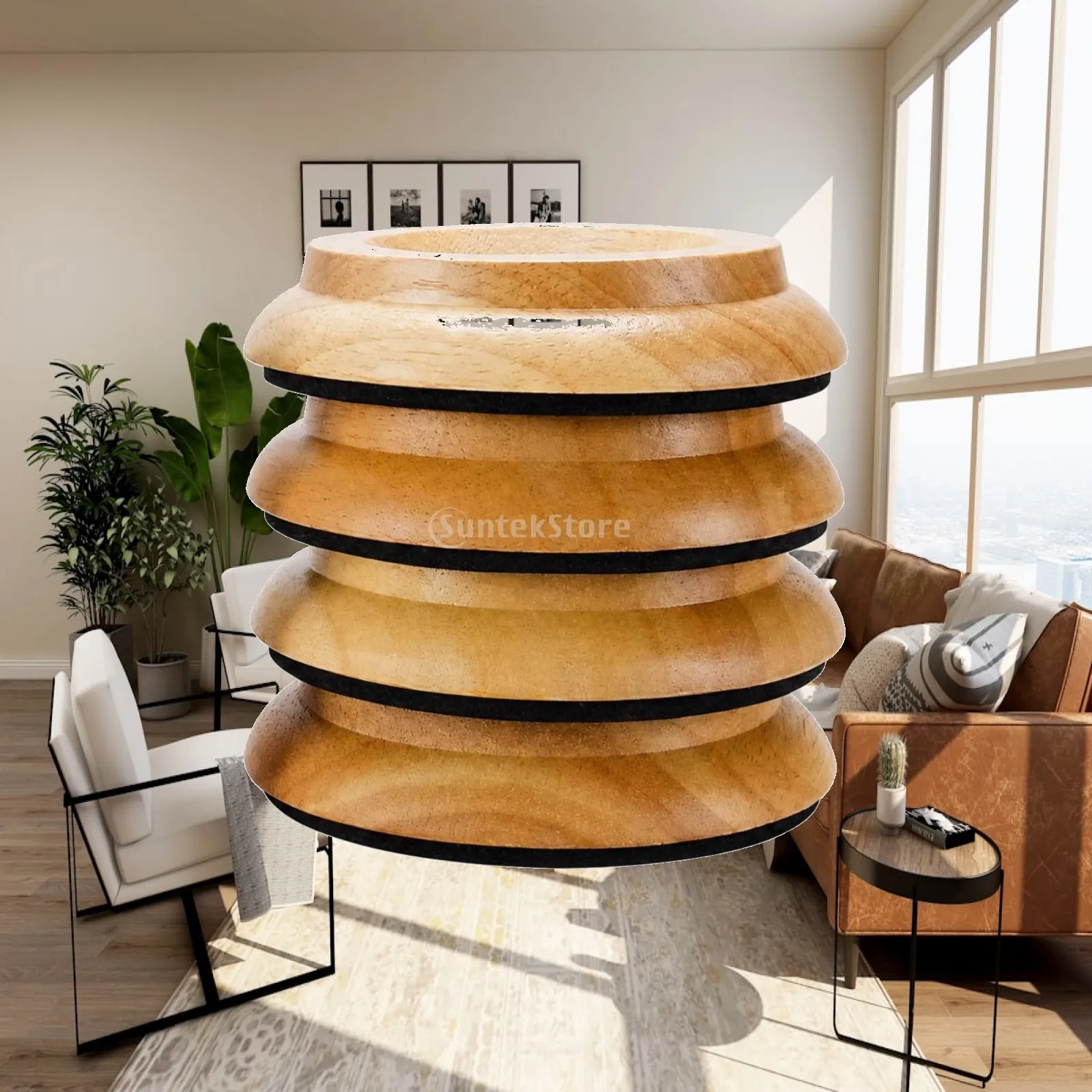 Piano Leg Floor Protector Solid Wood Anti Slip Disc for Upright Piano Studio Home Use Hardwood Floor Indentation Guard