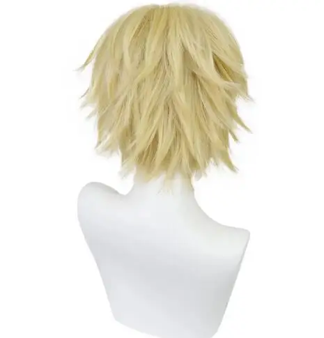 Universal Wig Short Multi-color Red White Black Blonde Straight Universal Men's Wig for Halloween Event Cosplay Costume Party