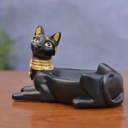 Car ashtray, car accessories, Egyptian cat god shaped resin crafts, office, living room, bedroom, tabletop, home decoration Asht