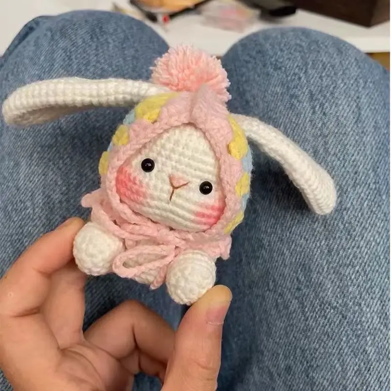 Handmade Knitting Crafts Cute Rabbit Keychain Creative DIY Amigurumi Knitting Needles Hook Material Children\'s Birthday Gift