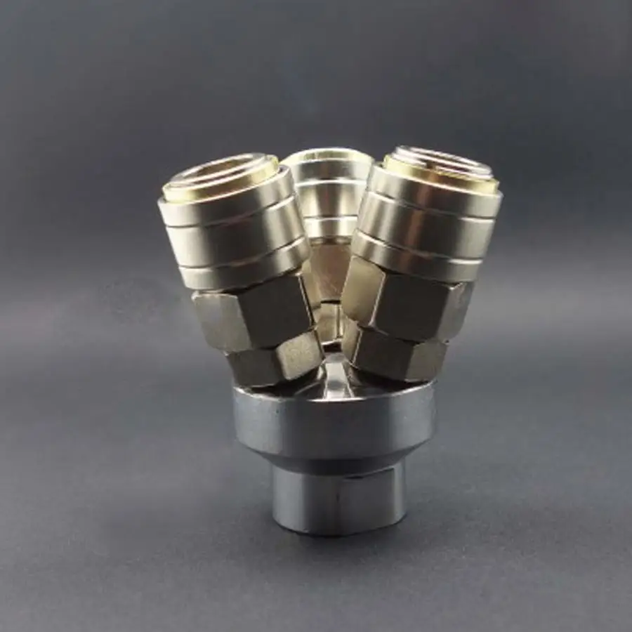 

3 Ways 1/4" BSP Female C Type Air Hose Quick Coupler Socket Connector High Quality Self-locking