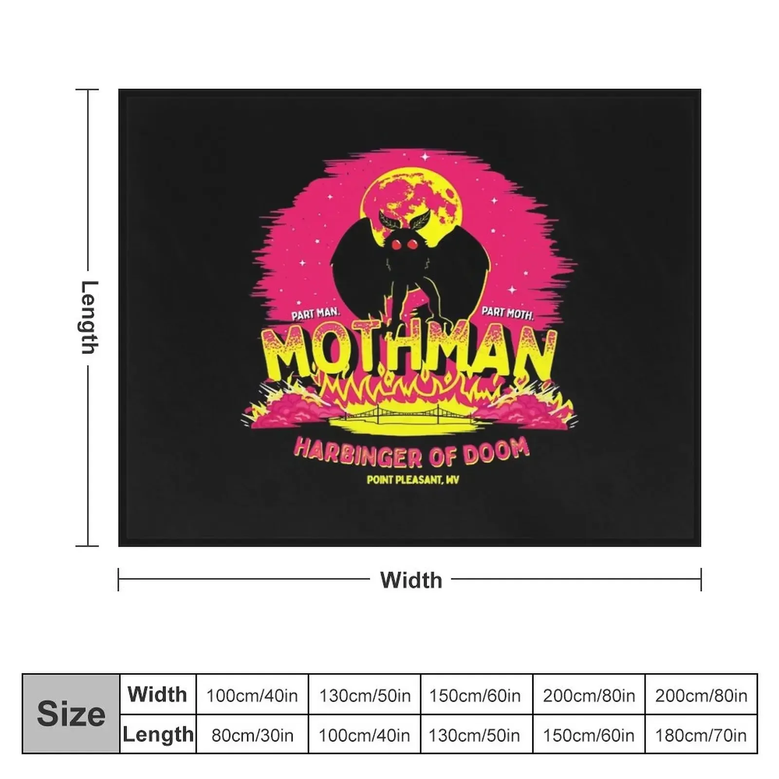 Mothman, Harbinger of Death! Throw Blanket sofa bed Flannel Fabric Vintage christmas gifts Blankets