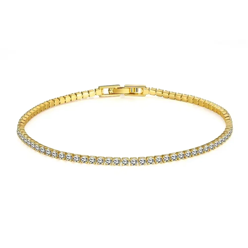 925 Sterling Silver Bracelet 16CM To 19CM Tennis Bracelet 2.5MM Zirconia Anniversary Gift image 4