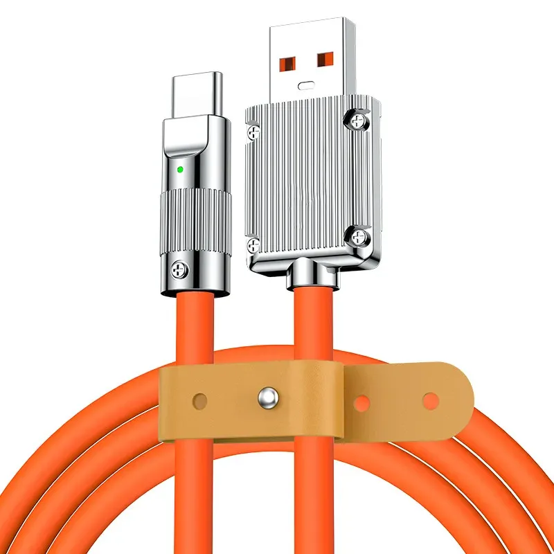 Mechanical Punk Style USB Type-C Cable 6A 120W Fast Charging Charger USB C Data Cord Cable For Xiaomi Samsung USB C Wire