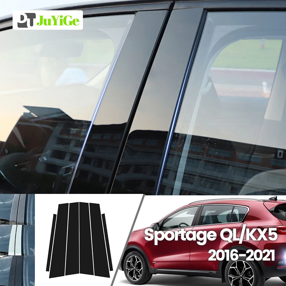 

For Kia Sportage QL KX5 2016-2021 2017 2018 2019 Bright Black Carbon Fibre Window Door B C Sticker