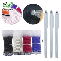 4/12/20Pcs High Temperature Disappear Fabric Marker Pen Erasable Refill Pens for Patchwork Fabric PU Leather Mark Sewing Tools