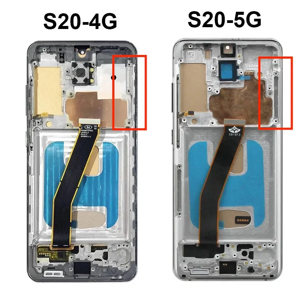 TFT S20 4G Screen For Samsung Galaxy S20 5G LCD Display G980 SM-G980F/DS Touch Panel Digitizer Assembly Replacement with Frame