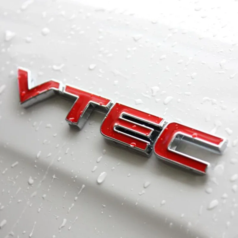 

3D красный логотип VTEC, металлическая эмблема для стайлинга автомобиля, значок на кузов, наклейка из цинкового сплава для Honda Civic Accord Odyssey Spirior Fit CRV SUV