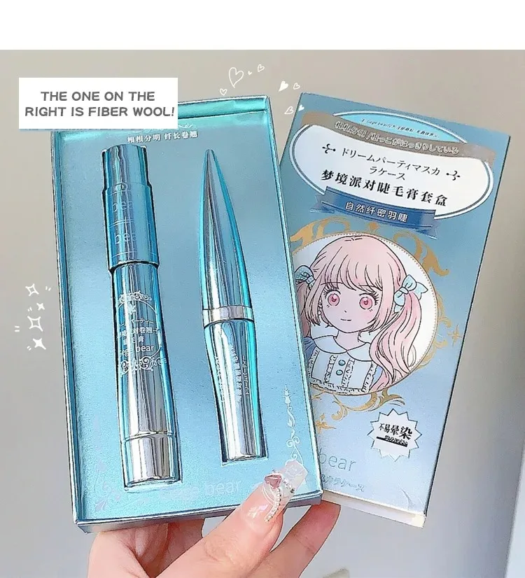 Mascara noir imperméable longue durée, brosse en Fiber de soie, Extension de cils, allongement et recourbé, maquillage cosmétique