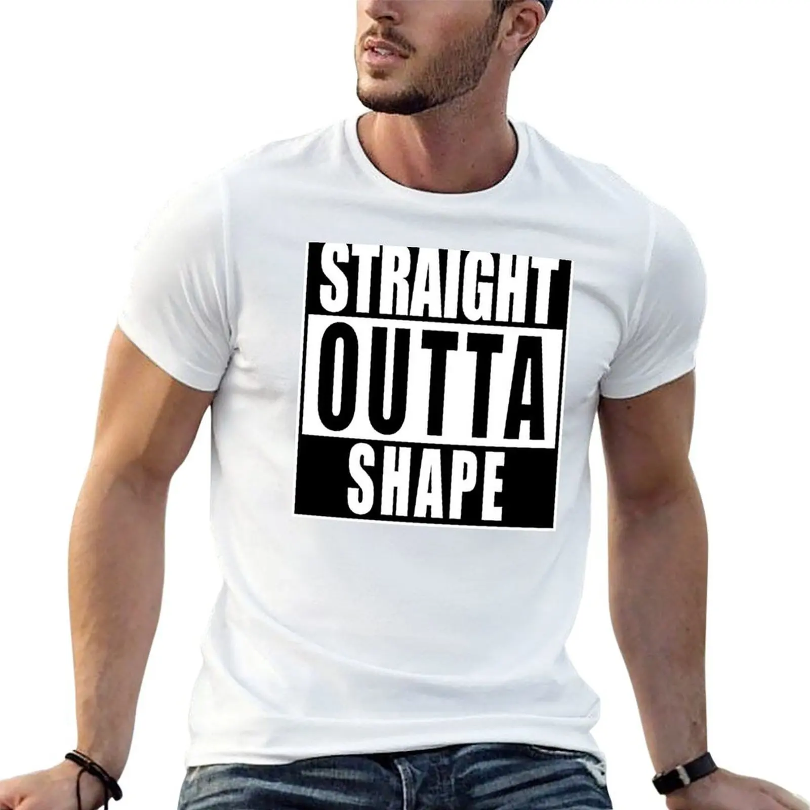 Straight Outta Shape T-Shirt t shirt man luxury t shirt man plain mens graphic t shirts T-Shirt