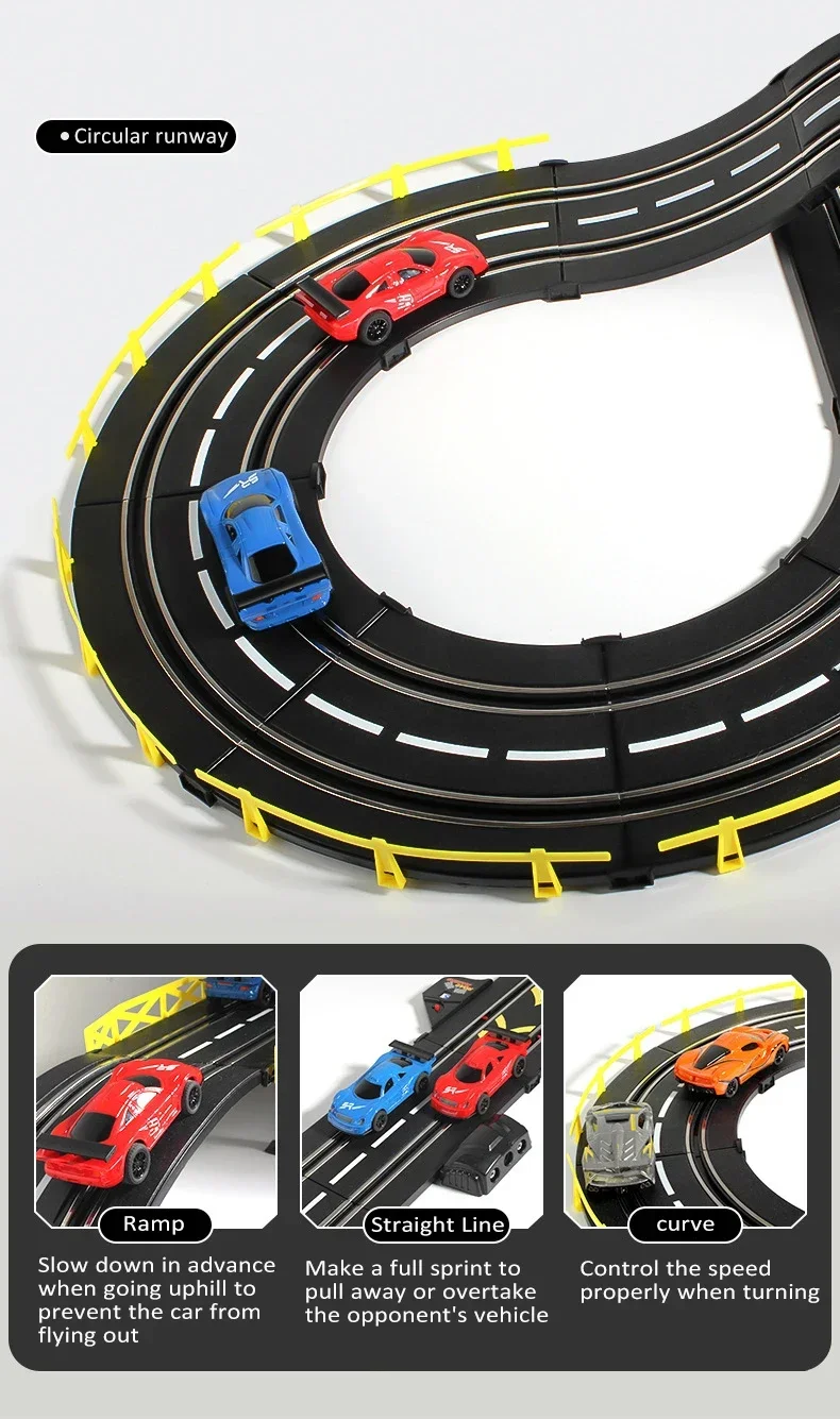 1:43 Die-cast elektrische treinbaan racebaan speelgoed slot raceauto autorama circuit geen batterij 18+