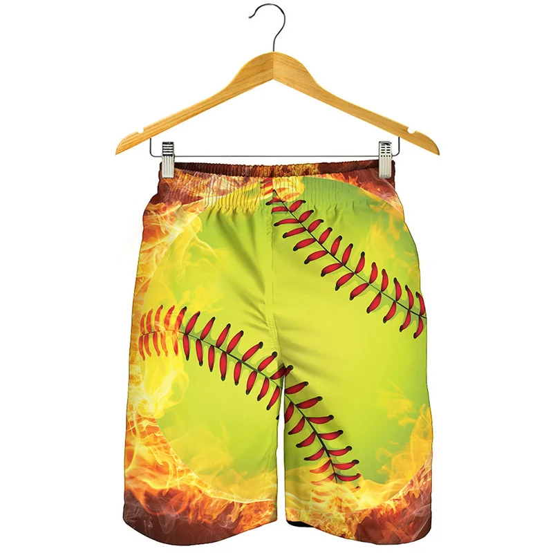 New Design Softball Playing Field 3D Printed Beach Shorts Men Kids Surf Board Shorts Summer Swimming Trunks Quick Dry Ice Shorts