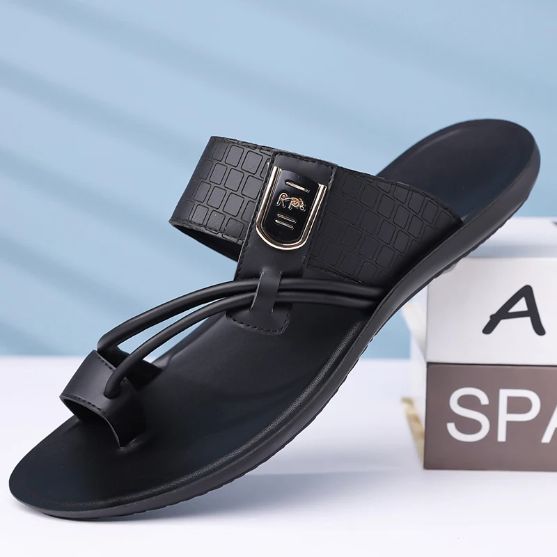 Atmungsaktive Sommersandalen für Herren zum Hineinschlüpfen, weiche Sohle, Zehensteg-Slipper, Strandschuhe, bequemes, lässiges, cooles Schuhwerk-5108 – Detail 5