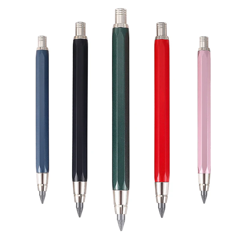 5.6mm All Metal Automatic Pencil 2B 4B 6B 8B Lead Core Art Drawing Writing Tool Sketching Manga Design Automatic Pencil