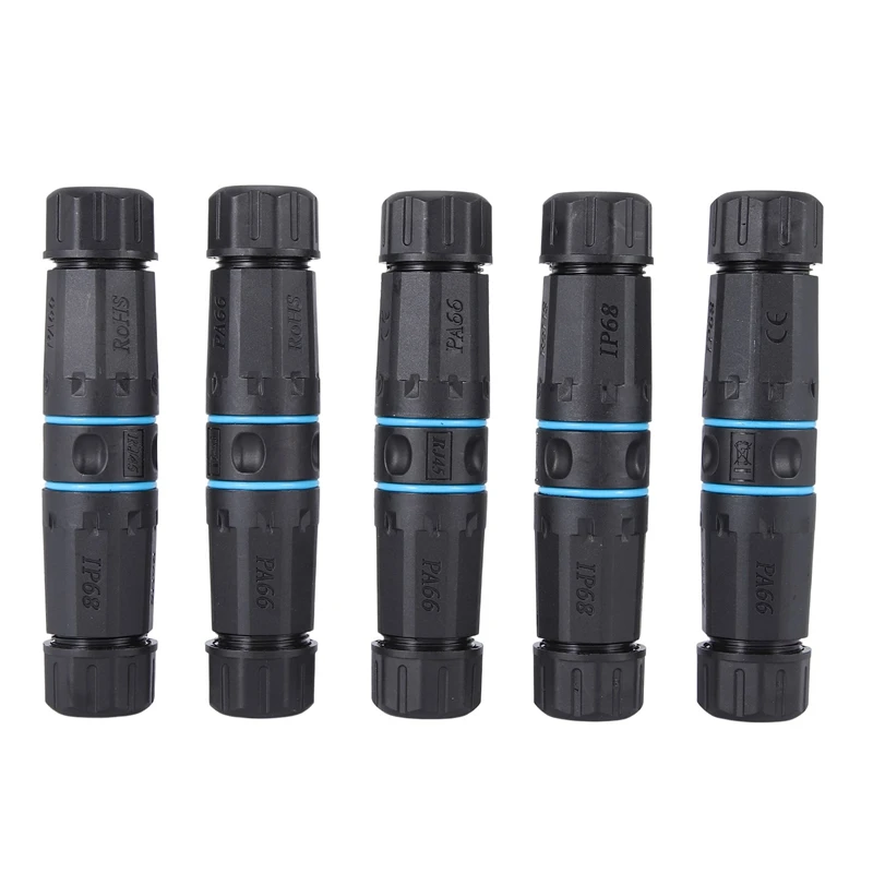 

5 Pcs RJ45 Connectors IP68 Waterproof Shielded (STP) Cat6 Ethernet LAN Cable Connector