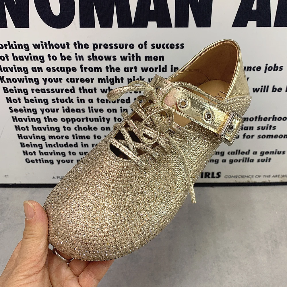 

Fashion Women Shoes Plus Size Flat Shoes Rhinesone Designer Shoes Spring/Summer Women Mullers Elegant Party Shoes Bling Shoes
