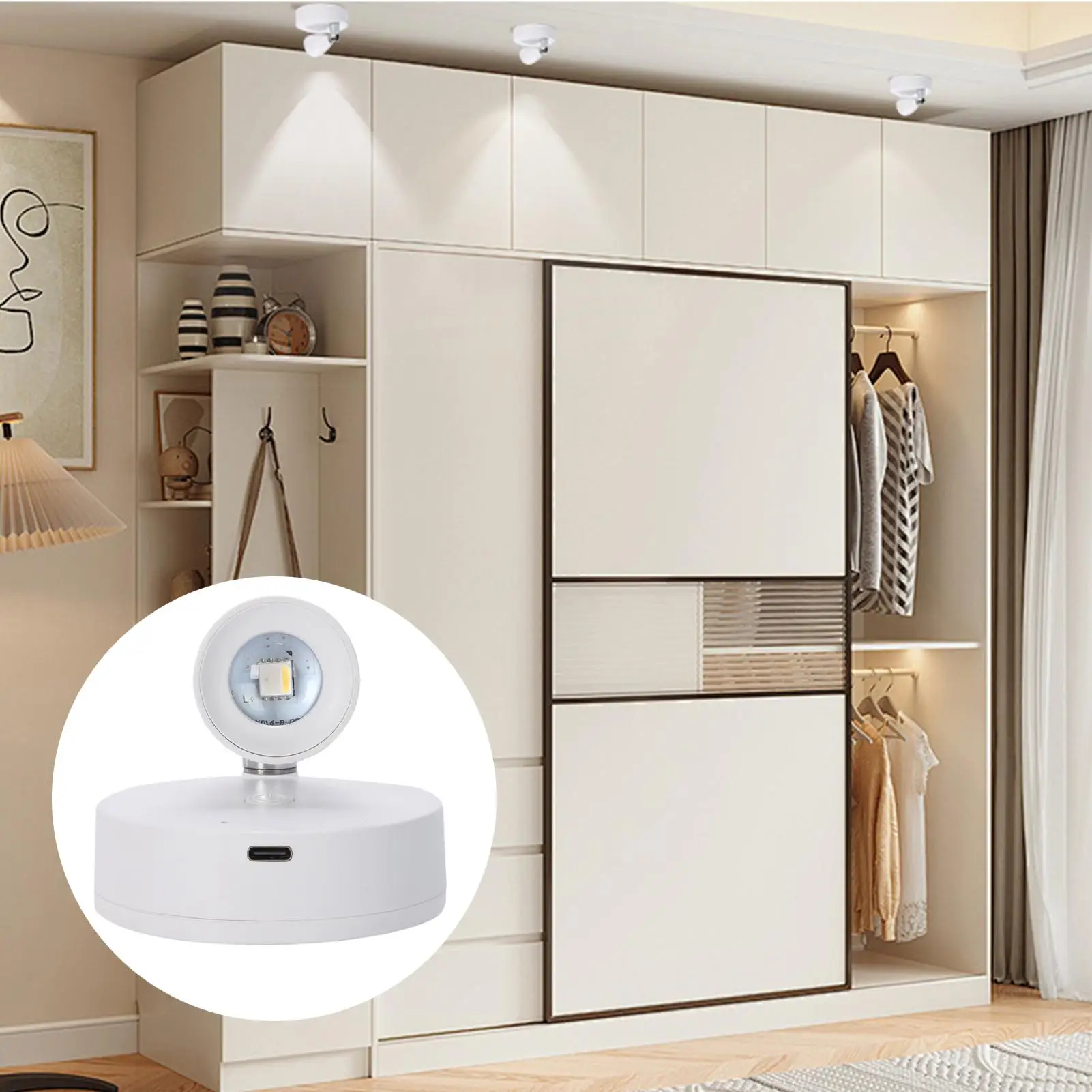 Rechargeable Remote Control Spotlight LED Rotatable Indoor Uplighting Battery small art Ambient Lighting Remote Control