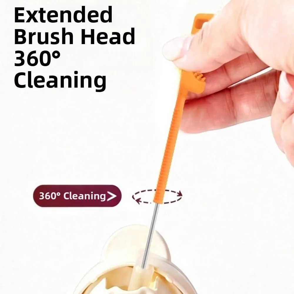 26cm Extended Version Silicone Straw Brush Dual-head Design Bendable Extra Long Brush Straw Cleaning Brush Pacifier